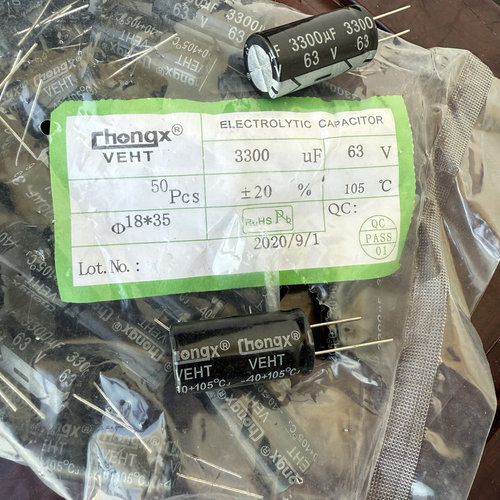 63v3300uf 电解电容器 chongx 18x35mm 华宏 全新现货