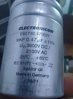 e62.f62-471b20 471b21 electronicon电容 0.47μF 3600V 2100VAC