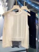 重工亮片钉珠小香风雪纺背心女装 内搭上衣 高级感无袖 2023夏季 新款