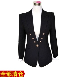 品牌折扣撤柜尤加迪曼女西装短款耸肩外套职业一粒扣小西服