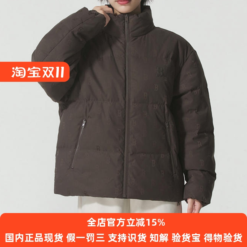 MLB羽绒服男女款2025秋季新款立领保暖老花休闲面包服3ADJM0356