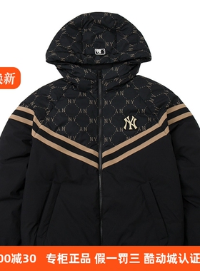 MLB正品新款冬季男女同款运动休闲百搭连帽轻便羽绒服3ADJM0746