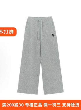 MLB25年秋女款时尚运动纯色NY小标针织休闲直筒裤卫裤3FPTB1656