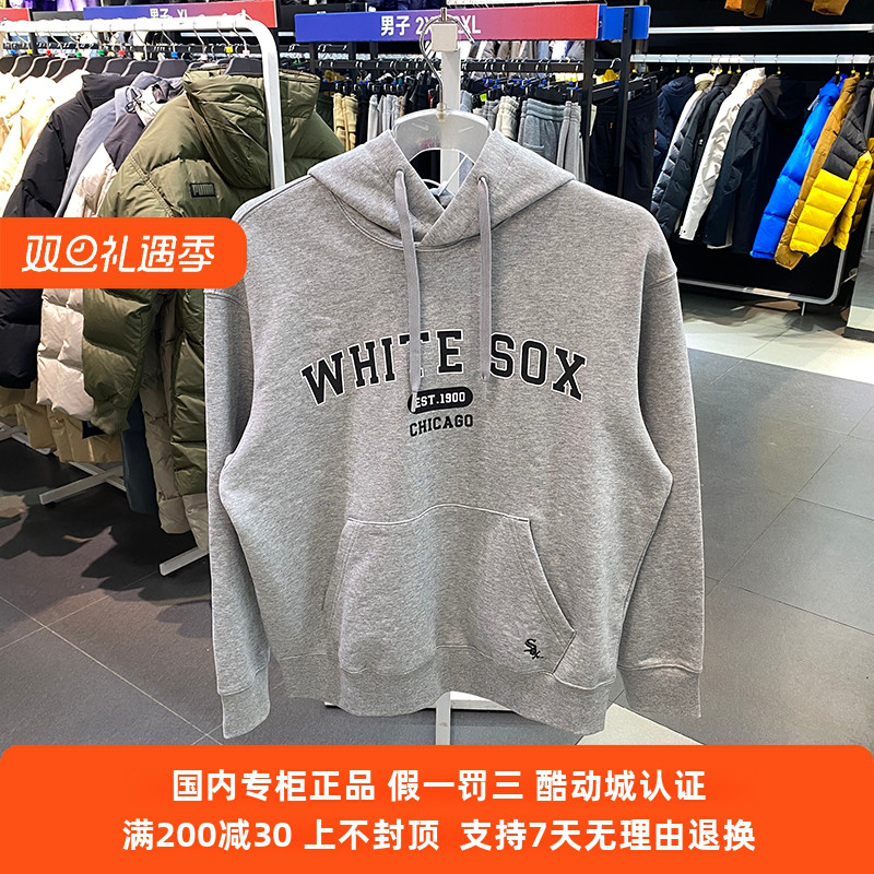 国内现货MLB男女新款运动休闲连帽字母印花套头衫卫衣3AHDV0141