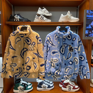 MLB国内正品2022秋冬新款腰果花休闲保暖羊羔毛立领外套3AFDI0126