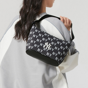 国内正品现货MLB男女情侣满印老花腋下包时尚复古单肩包3ABQM015N