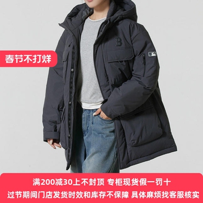 MLB羽绒服男女25冬季新款NY工装连帽保暖运动棉羽外套3ADJB0756