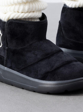 MLB女款休闲短靴纯色经典简约加绒雪地靴3AWBBCB46