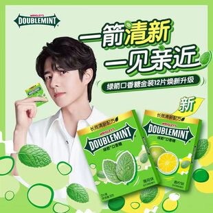绿箭口香糖金装 10包清新口气益达水果零食品 薄荷青柠味糖果12片