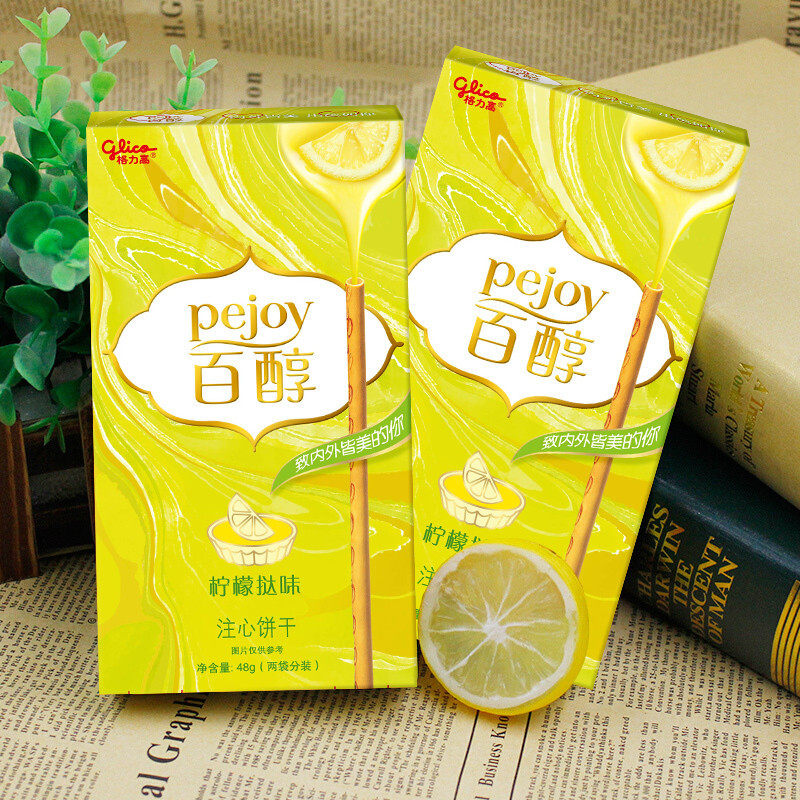 格力高pejoy百醇夹心饼干棒条办公室零食柠檬哒味48g盒装饰饼点心