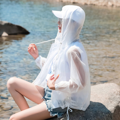 松紧袖短外套防晒衫简约夏女拉链