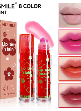 MLSMILE跨境彩妆滚珠染唇液不粘杯唇釉易上色口红水唇彩+透明唇油