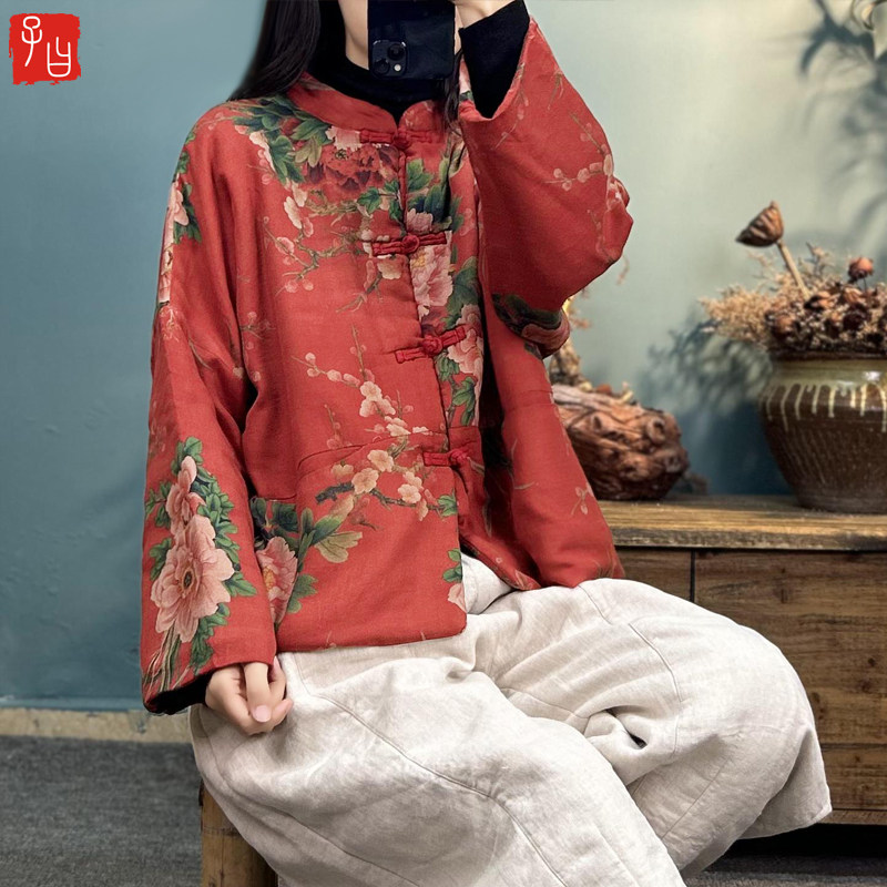 棉质印花加棉保暖棉袄