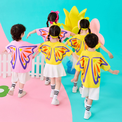 六一儿童节表演服装幼儿园可爱蝴蝶翅膀套装小学生团体舞蹈
