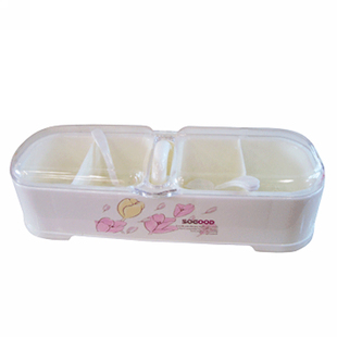 三美优家调味盒5188家用调味盒创意厨房塑料调味品罐厨房调味瓶罐