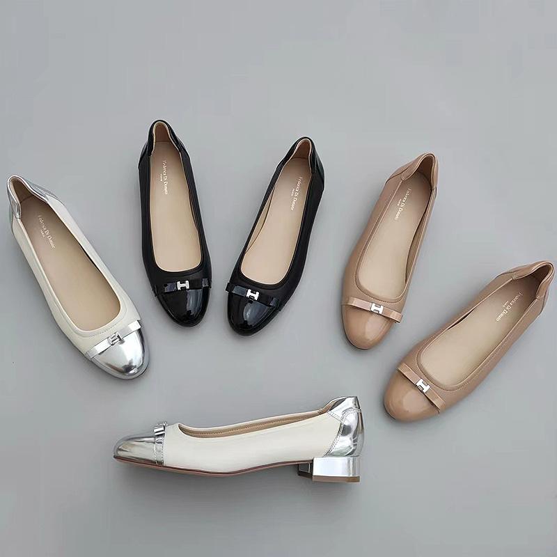 中产轻奢圆头浅口单鞋