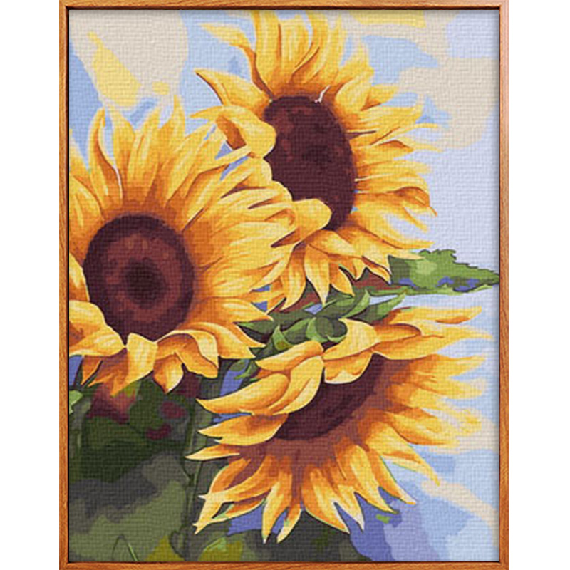 佳彩天颜 diy数字油画填充色向日葵客厅装饰品植物花卉阳光油彩画