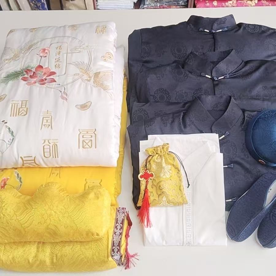 [增寿福】寿衣男全套七件套高档老年人寿终衣逝世衣服寿服全套