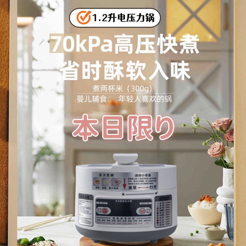 红双喜电压力锅一人食电高压饭锅一人电压锅高压锅压力煲单人多功
