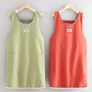 做饭围腰成人餐饮工作服 小清新防污透气帆布围裙家用厨房2025新款