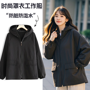 简约韩版长袖围裙防污耐脏餐饮上班专用外穿工作服厨房家用男女款