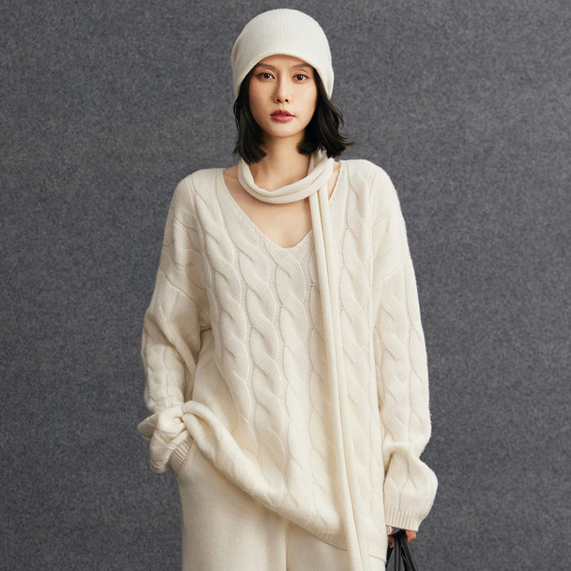 山羊绒女士绞花时尚气质显瘦宽松温柔慵懒百搭羊绒衫秋冬新款打底,女装/女士精品,羊绒衫,淘宝优惠券,粉丝福利购,淘宝优惠卷