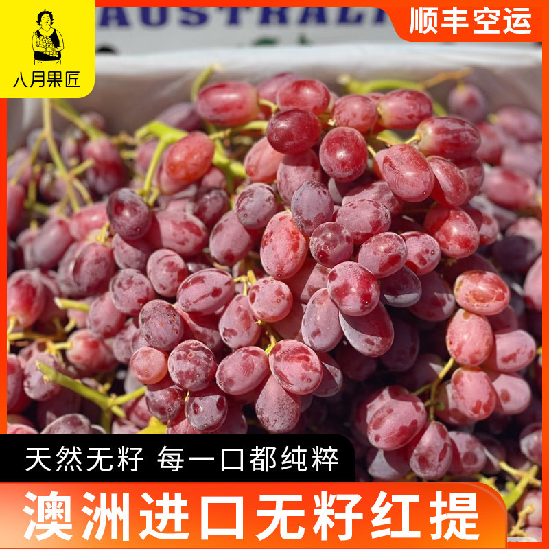 当季澳洲进口无籽红提葡萄脆甜多汁新鲜提子2-6斤孕妇空运水果