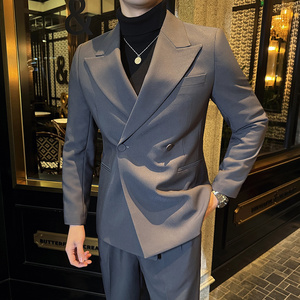 高级感戗驳领~结婚西服男礼服塔士多主持人西装套装LJT959-P247图片