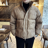 加厚棉衣男质感肌理纹皮外套立领拉链PU皮夹克面包服MY5536-P198，男装夹克，电商A213