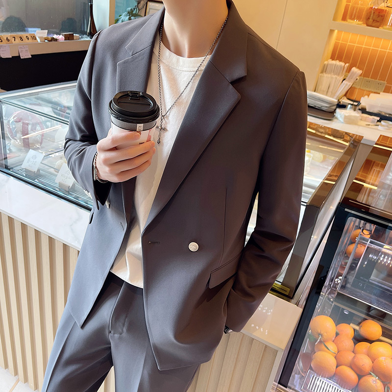 西服套装男微阔版型两粒横排扣子小西装垂感西装两件套LJT17-P235，男装西服，电商A213