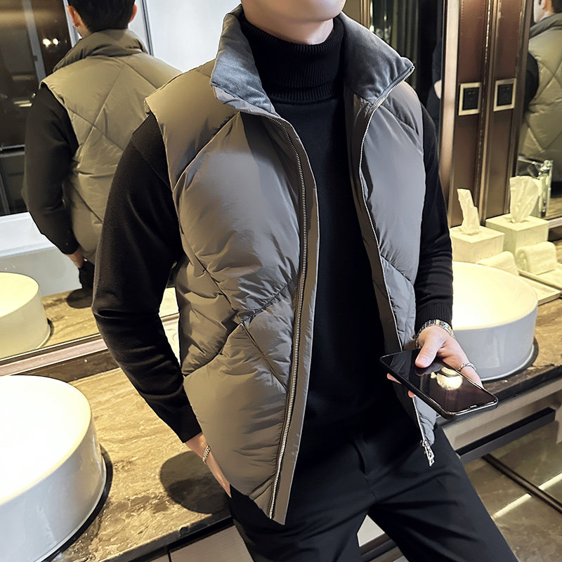 轻薄羽绒服白鸭绒保暖无袖外套男立领面包服羽绒马甲YR5533-P218,男装羽绒服,电商A213