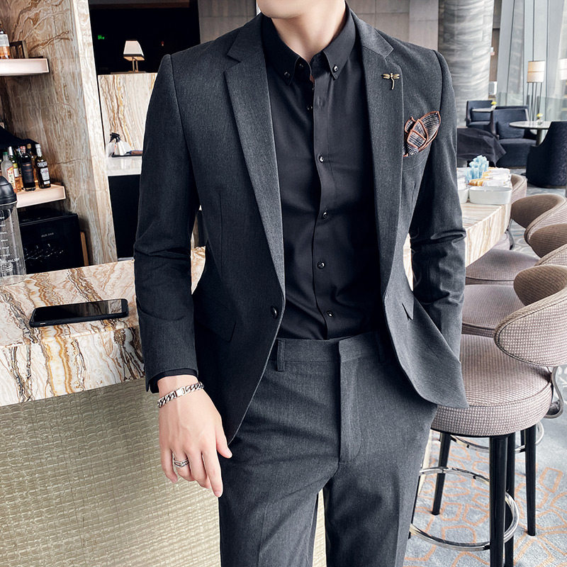 长期做主推-特价款-男士纯色西服套装修身西装浅灰色LJT105/P210,男装西服,电商A213