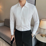 长期做~高品质面料新郎结婚长袖衬衫男时尚褶皱礼服衬衣C6609-P73，男装衬衫，电商A213