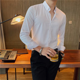常年卖~四面弹高性价比~男纯色扣领长袖衬衫修身衬衣CS23-P30特，男装衬衫，电商A213