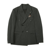 S-7XL高品质~加厚双排扣西服套装修身西装三件套黑色SJT412-P270，男装西服套装，电商A213