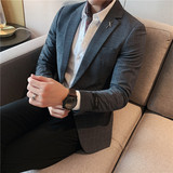 长期做男士格子西装外套修身西服上衣男单西外套帅气DX873/P155，男装西服套装，电商A213