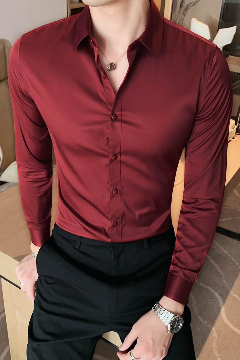 主推款~柔顺不起球，高品质衬衫修身男长袖衬衫打底衬衫CS01/P30,男装T恤,电商A213
