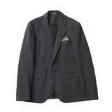 条纹毛呢休闲西装外套男修身韩版秋冬加厚款西服套装LJT6953-P230，男装西服套装，电商A213