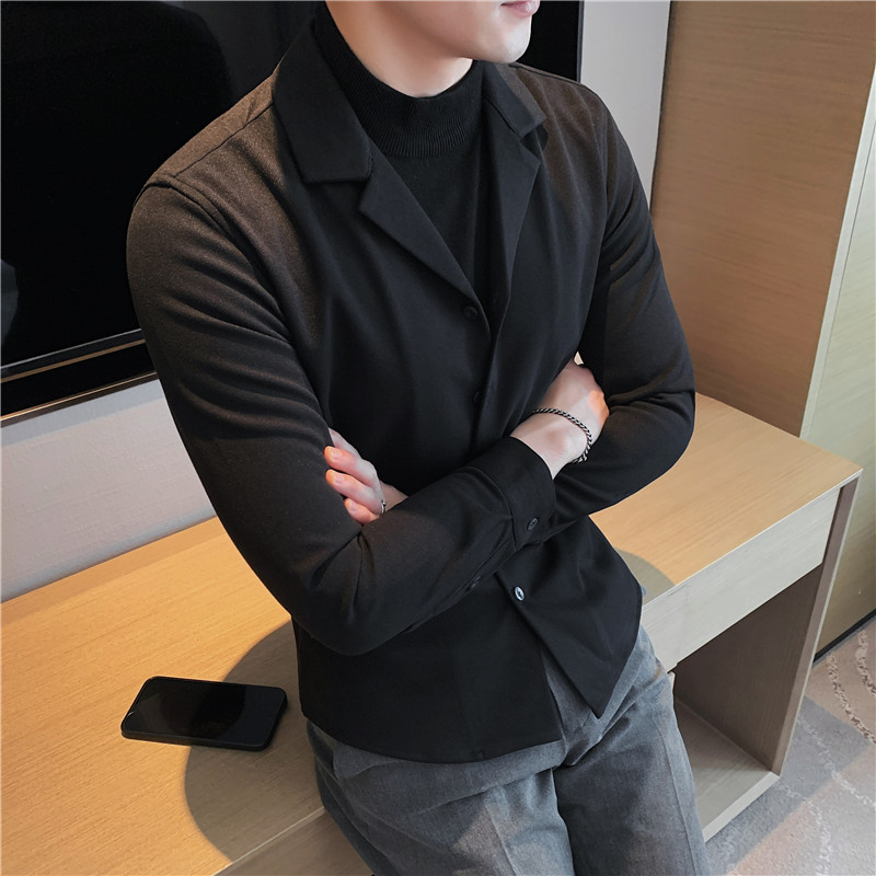 补齐继续时尚个性加厚毛呢衬衫休闲假两件衬衫毛衣潮CM2135-P100,男装针织衫/毛衣,电商A213