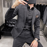 S-7XL主推特价款男士纯色西服套装修身西装中灰色LJT105/P210，男装西服，电商A213