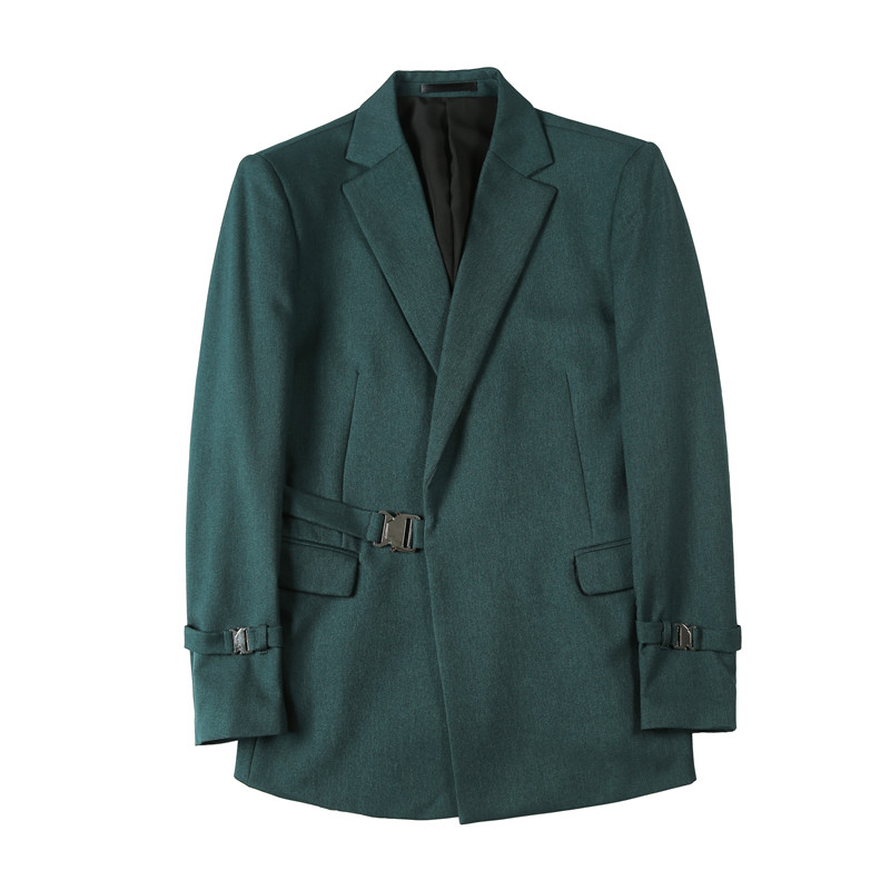 主推款质感高档搭扣设计帅气西服男西装外套墨绿色DX8802-P160,男装西服套装,电商A213