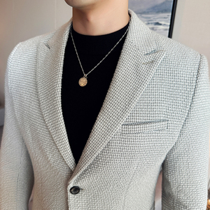 小香风时尚休闲西装外套男加厚西服商务休闲质感单西DX625-P155图片