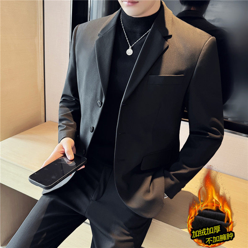 加绒加绒西装~重磅半里内衬三粒扣锁住温暖西装上衣男DX3001-P147，男装西服，电商A213