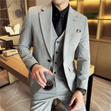 M-7XL一粒扣西装两件套男修身商务西服套装藏青色LJT7051-P150特，男装西服套装，电商A213