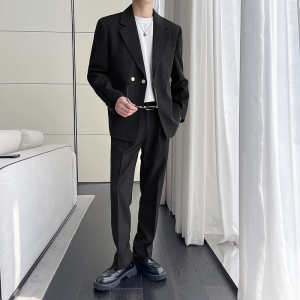 高级感西服套装男微阔两粒扣小西装垂感西装两件套LJT958-P235图片
