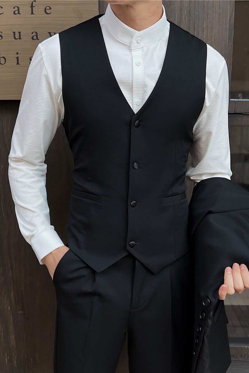 精致包边扣-伴郎服兄弟装婚礼西装马甲纯色坎肩背心DMJ116-P40特,男装背心/马甲,电商A213