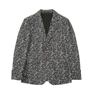 秋冬高级感花色西服外套男印花西装厚款单西上衣黑色DX920-P155图片