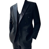 M-7XL主推款结婚西服男礼服塔士多双排扣西装三件套SJT117-P200特，男装西服套装，电商A213