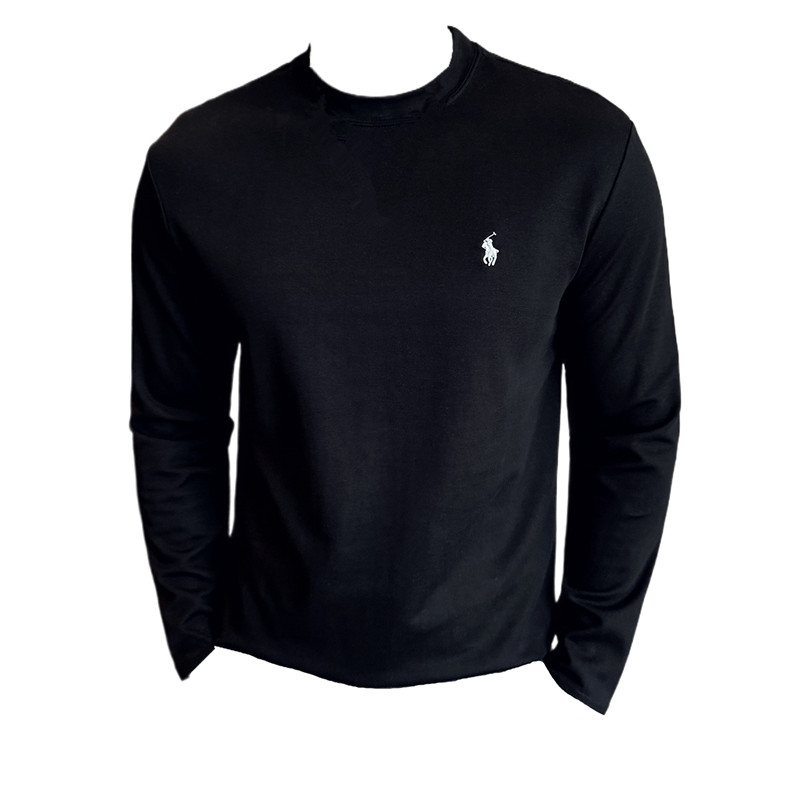 秋装高品质时尚刺绣圆领打底长袖t恤修身款深灰色TF102-P57，男装T恤，电商A213