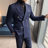 长期做休闲西装双排扣加厚西服套装男西装两件套修身LJT627/P230，男装西服套装，电商A213
